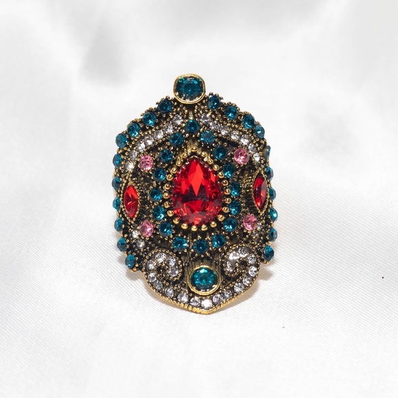 ✨Anthropologie Malha Ruby Royal Ring - Picture 1 of 6